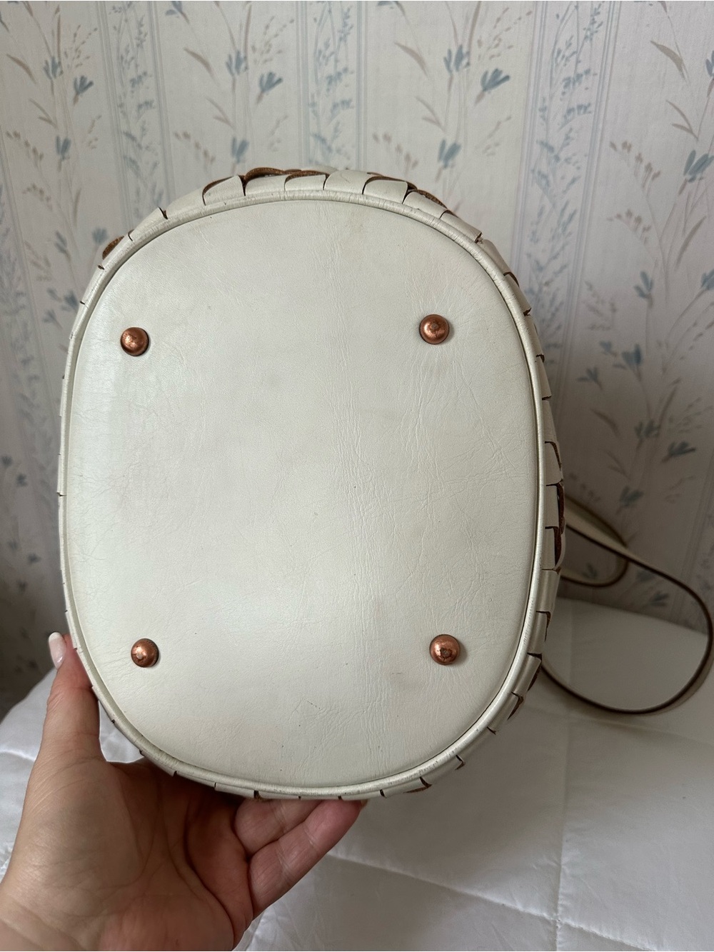 Patricia Nash Ivory Woven Leather Tote - Picture 6 of 12